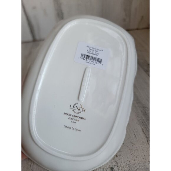 Lenox Merry Grinch Miss candy dish plate home decor Xmas Santa hat - Picture 4 of 6